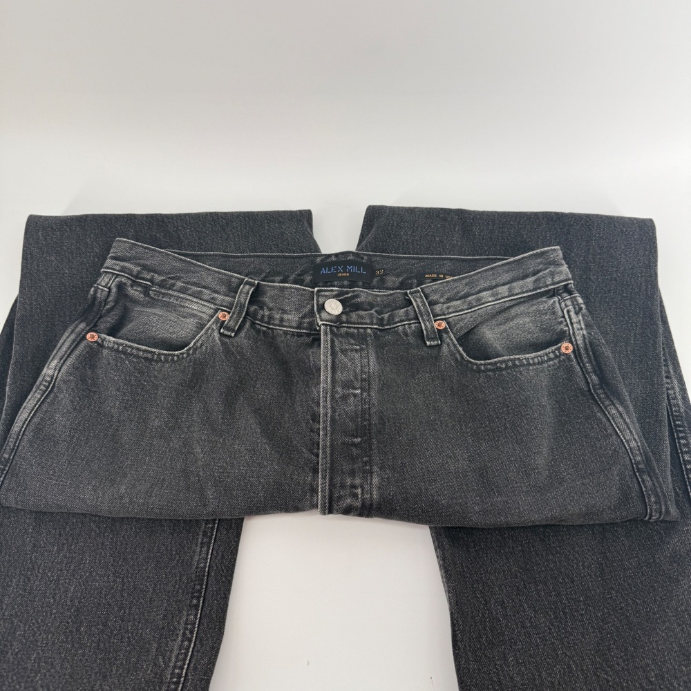 Alex Mill Jeans Mens 32 Washed Black 100% Cotton Made in USA Button Fly‎ Denim